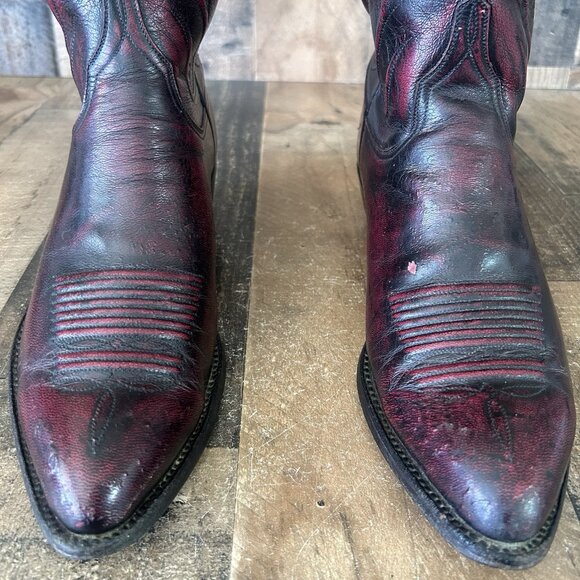 Lucchese Classics L681423 Vintage Black Cherry Cowboy Boots Mens 10 D - Picture 7 of 12